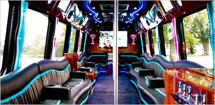 Sacramento 30 Passenger Party Bus Interior