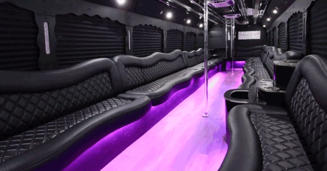 40-50 Passenger Party Bus Sacramento Interior