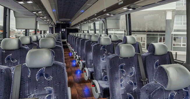 Charter Bus Sacramento Interior